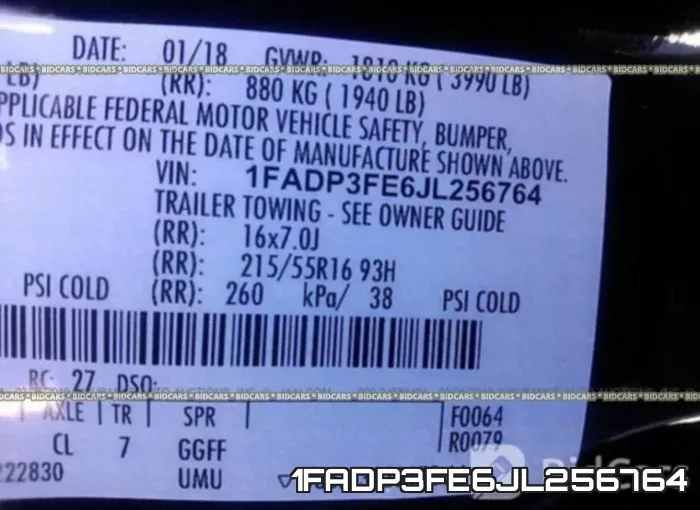 1FADP3FE6JL256764 фото 10