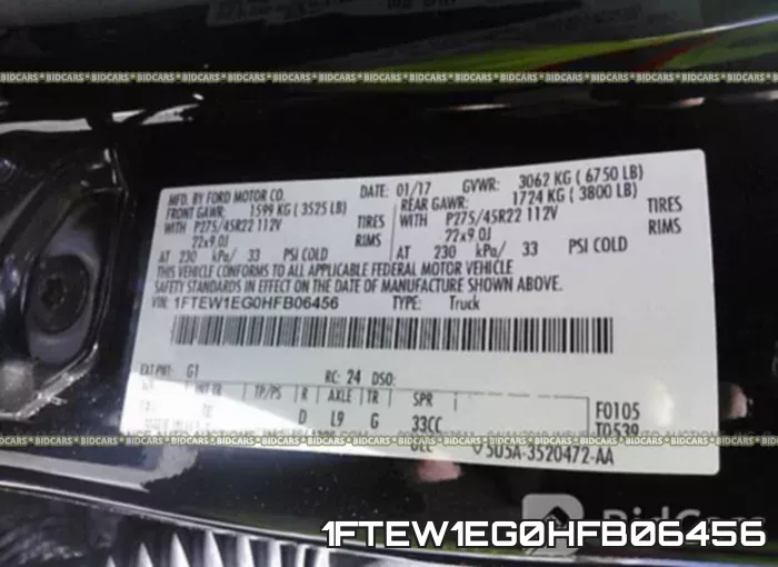 1FTEW1EG0HFB06456 фото 10