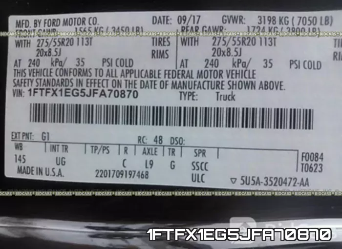 1FTFX1EG5JFA70870 фото 10