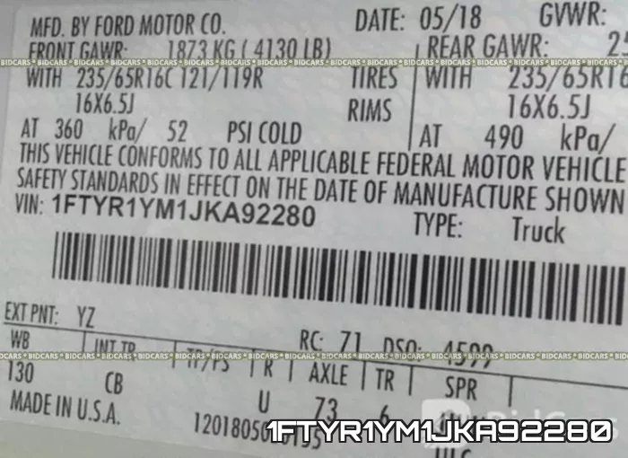 1FTYR1YM1JKA92280 фото 10