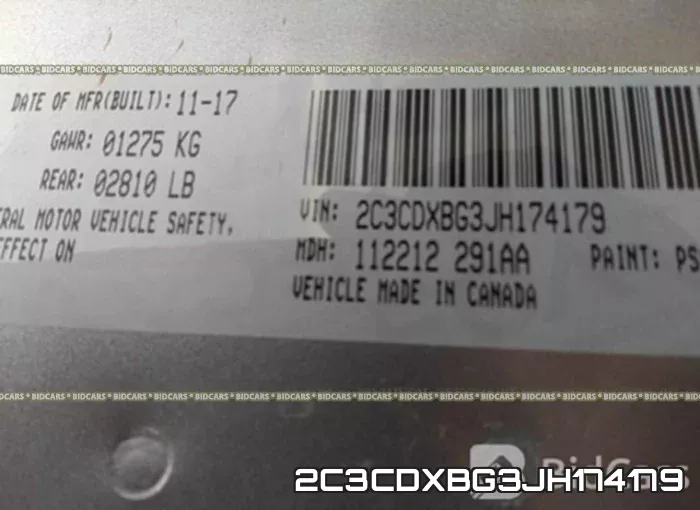 2C3CDXBG3JH174179 фото 10