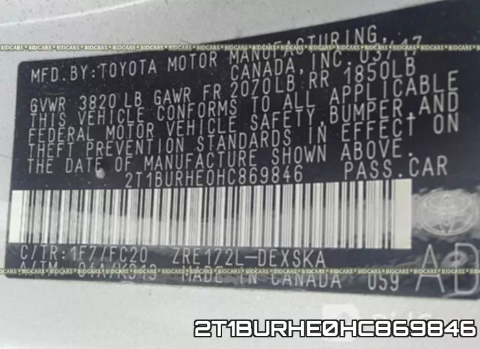 2T1BURHE0HC869846 фото 10