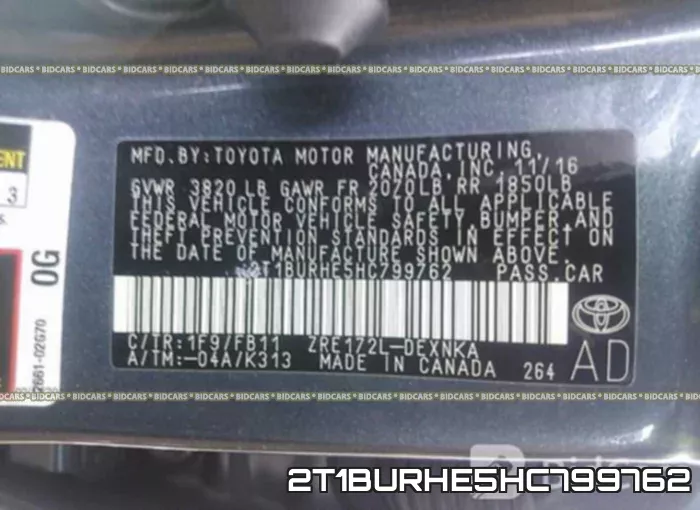 2T1BURHE5HC799762 фото 10