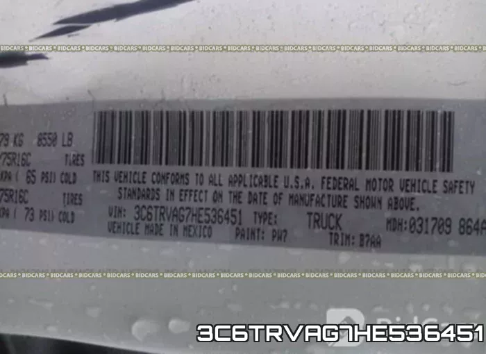 3C6TRVAG7HE536451 фото 10