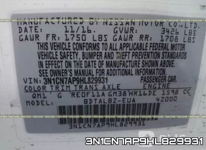 3N1CN7AP9HL829931 фото 9