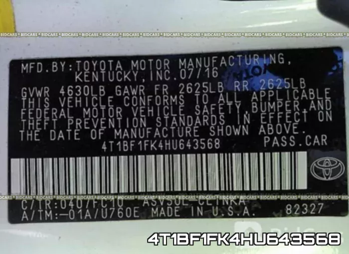 4T1BF1FK4HU643568 фото 10