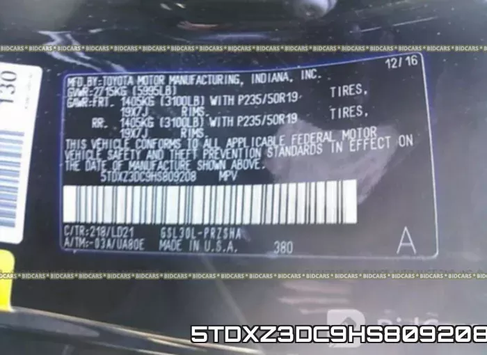 5TDXZ3DC9HS809208 фото 10