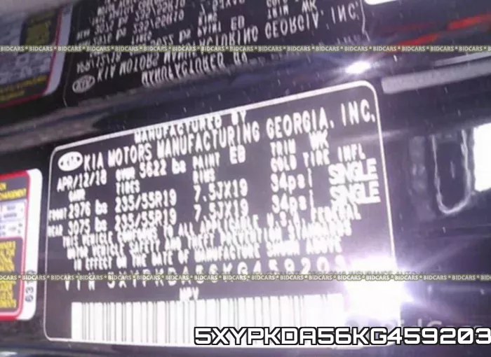 5XYPKDA56KG459203 фото 10