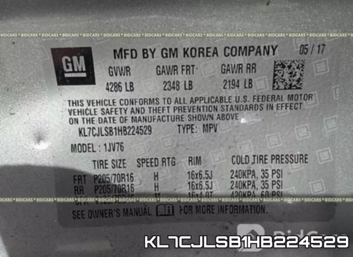 KL7CJLSB1HB224529 фото 10