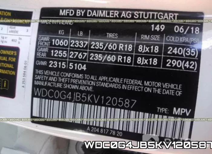 WDC0G4JB5KV120587 фото 10