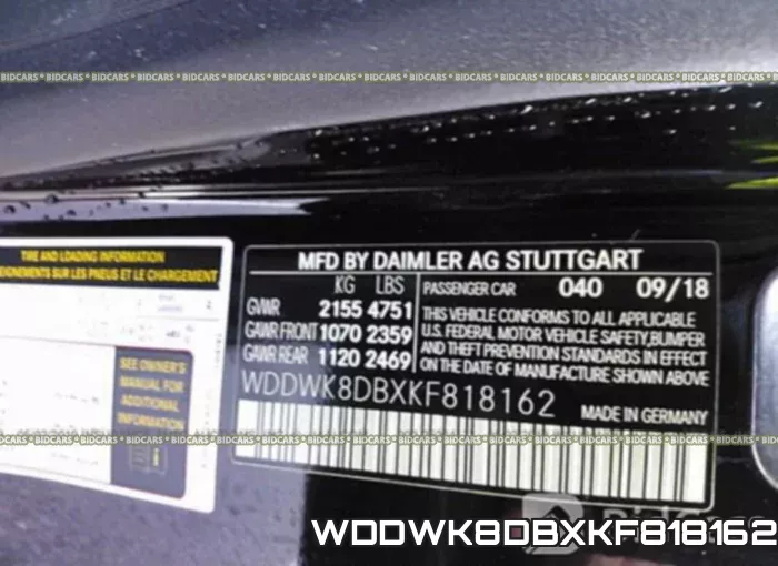 WDDWK8DBXKF818162 фото 10
