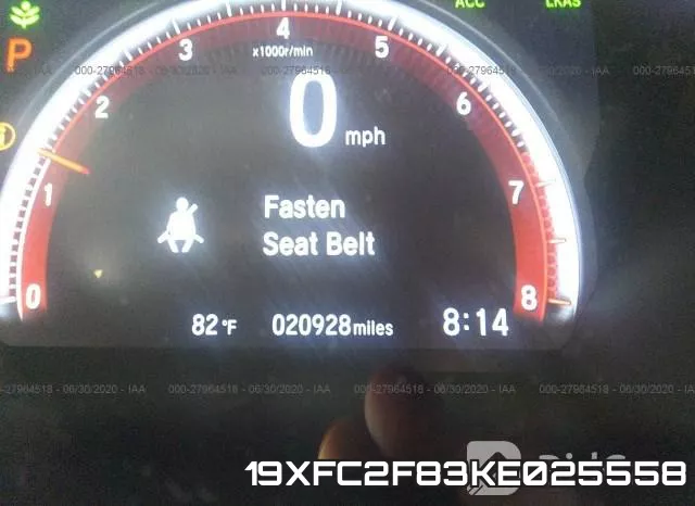 19XFC2F83KE025558 фото 8