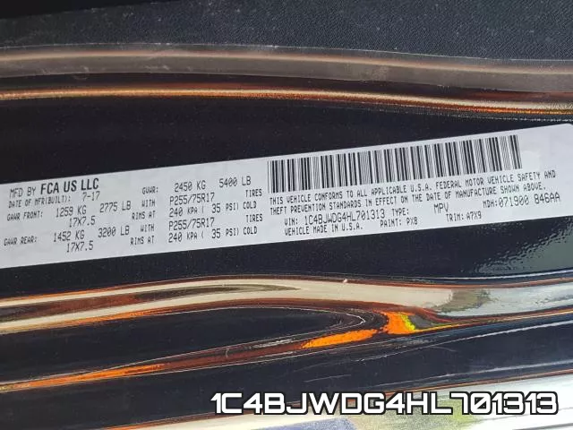 1C4BJWDG4HL701313 фото 2