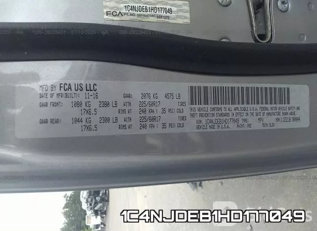 1C4NJDEB1HD177049 фото 10