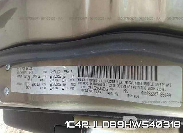 1C4PJLDB9HW540318 фото 10