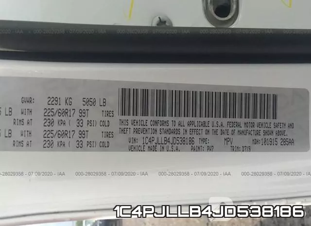 1C4PJLLB4JD538186 фото 10
