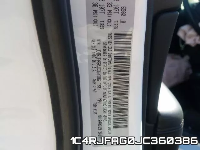 1C4RJFAG0JC360386 фото 2