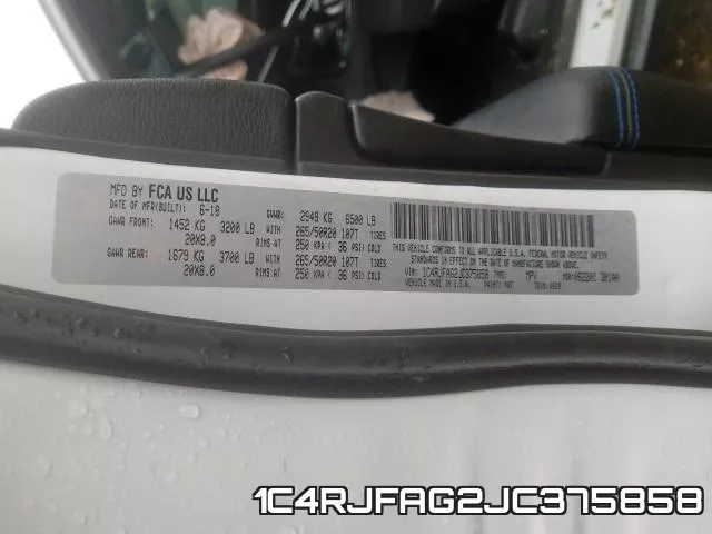 1C4RJFAG2JC375858 фото 2