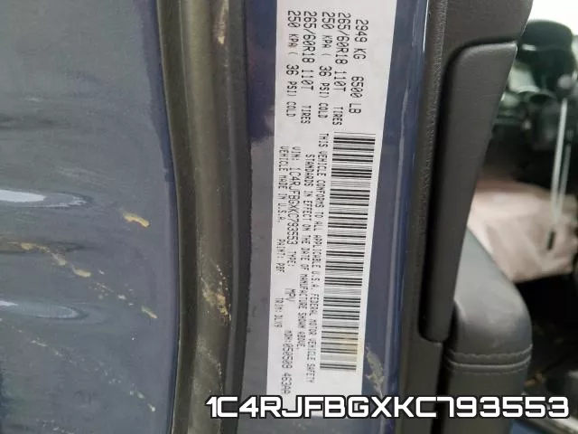 1C4RJFBGXKC793553 фото 2