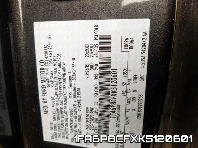 1FA6P8CFXK5120601 фото 2