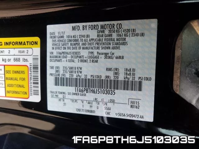 1FA6P8TH6J5103035 фото 2