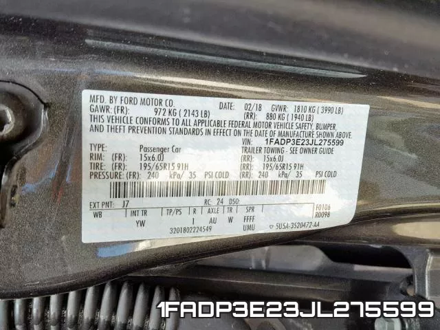 1FADP3E23JL275599 фото 2