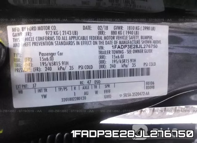1FADP3E28JL276750 фото 10