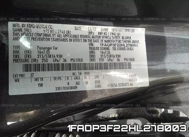 1FADP3F22HL278003 фото 10