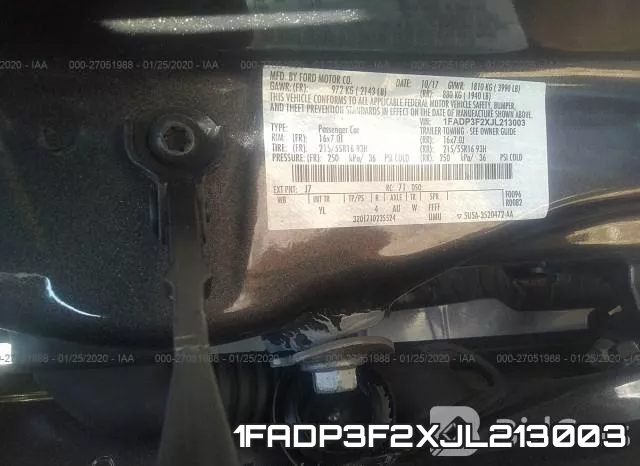1FADP3F2XJL213003 фото 10