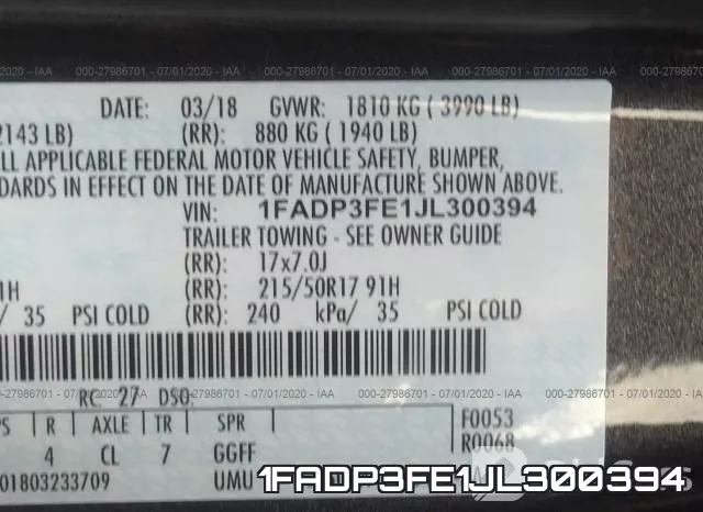 1FADP3FE1JL300394 фото 10