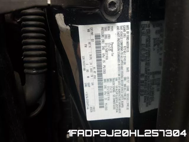 1FADP3J20HL257304 фото 2