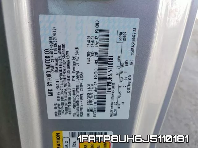 1FATP8UH6J5110181 фото 2