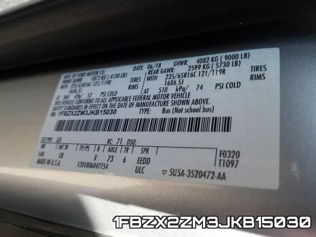 1FBZX2ZM3JKB15030 фото 2
