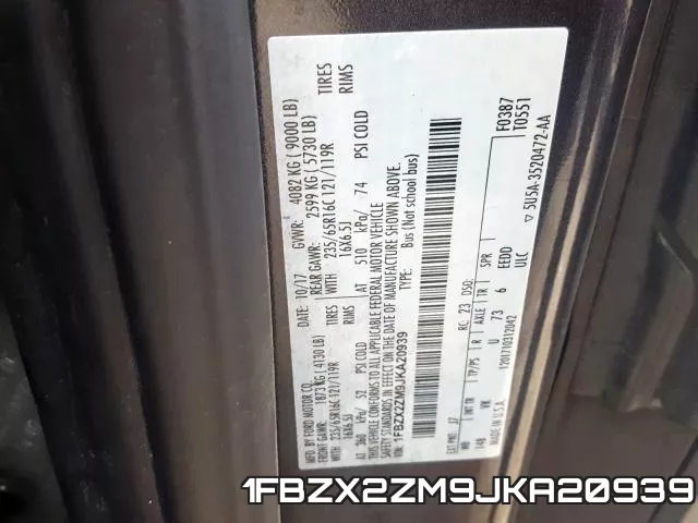1FBZX2ZM9JKA20939 фото 2