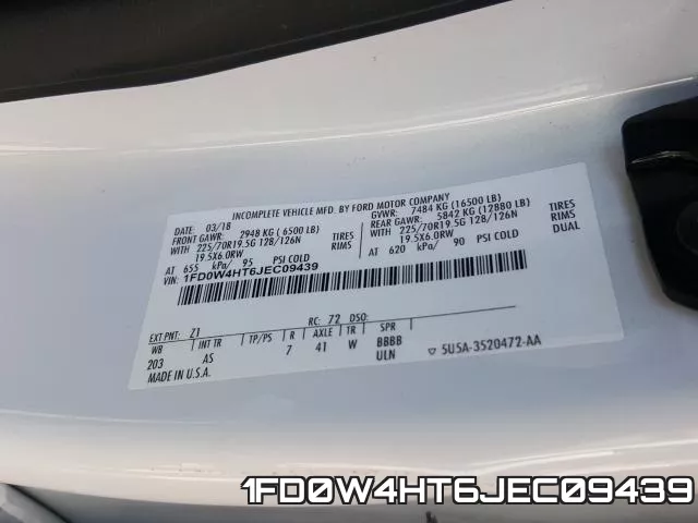 1FD0W4HT6JEC09439 фото 2