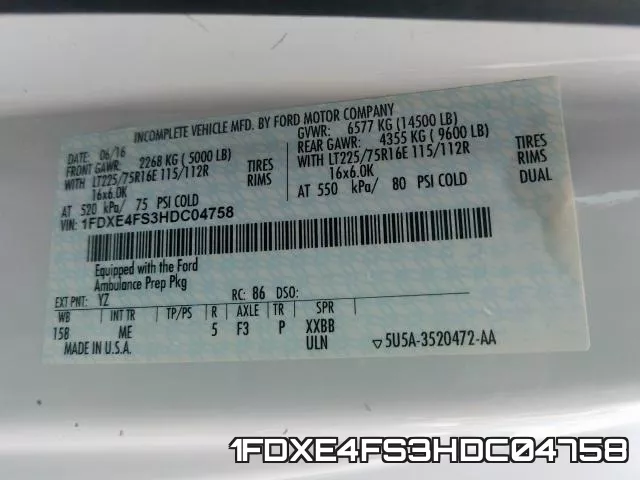 1FDXE4FS3HDC04758 фото 2