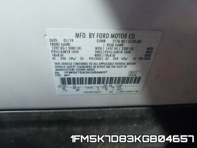 1FM5K7D83KGB04657 фото 2