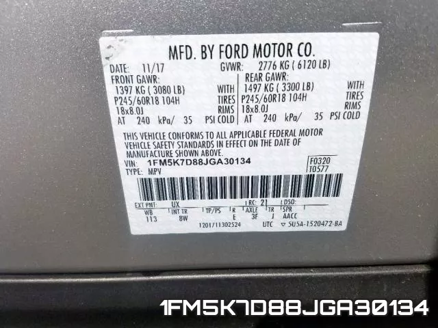 1FM5K7D88JGA30134 фото 2