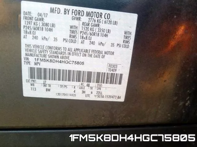 1FM5K8DH4HGC75805 фото 2
