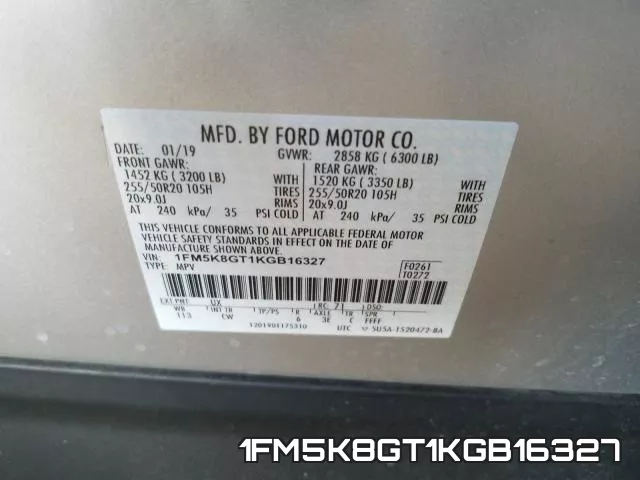 1FM5K8GT1KGB16327 фото 2