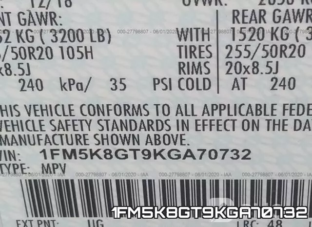 1FM5K8GT9KGA70732 фото 10