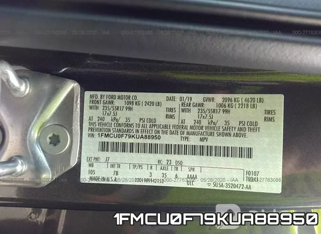 1FMCU0F79KUA88950 фото 10