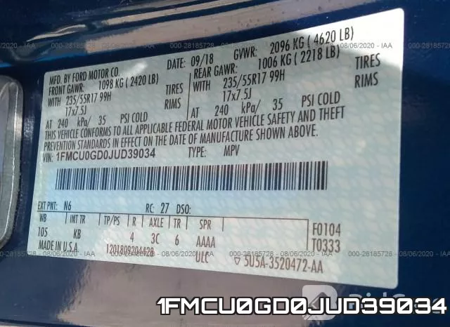 1FMCU0GD0JUD39034 фото 10
