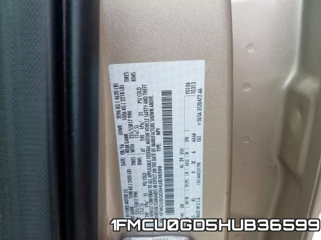 1FMCU0GD5HUB36599 фото 2