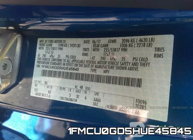 1FMCU0GD5HUE45845 фото 10