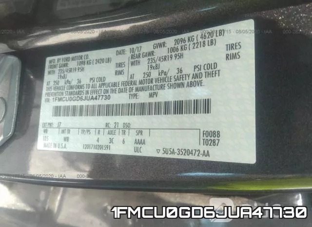 1FMCU0GD6JUA47730 фото 10