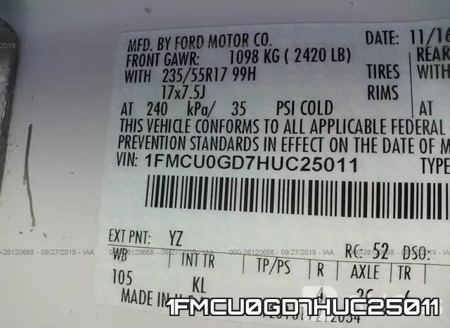 1FMCU0GD7HUC25011 фото 10