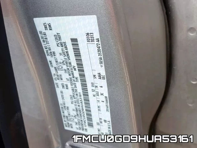 1FMCU0GD9HUA53161 фото 2