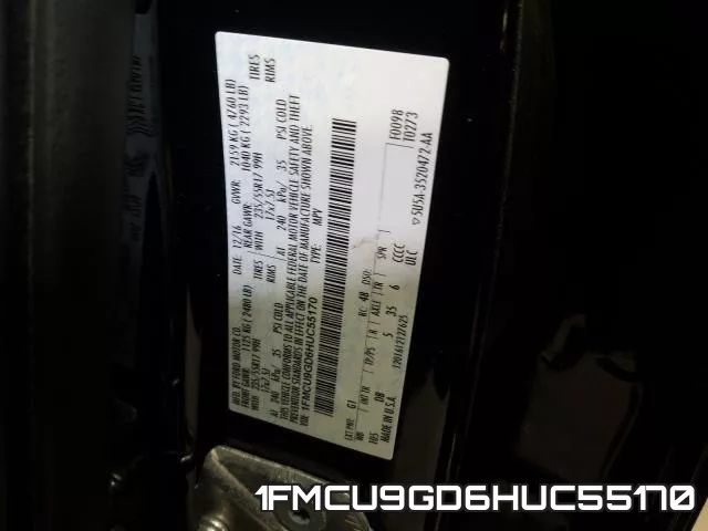 1FMCU9GD6HUC55170 фото 2