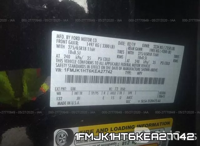 1FMJK1HT6KEA27742 фото 10